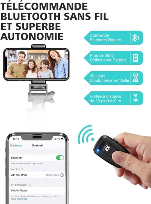 Smartphonestativ, 160 cm förlängbart Selfie Stick Aluminiumstativ med Bluetooth-fjärrkontroll Kompatibel med iPhone