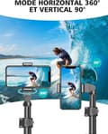 Miniatyrbild 4 av 6: Smartphonestativ, 160 cm förlängbart Selfie Stick Aluminiumstativ med Bluetooth-fjärrkontroll Kompatibel med iPhone