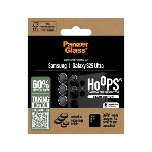 Skydd för kameramål för Galaxy S25 Ultra Stötskydd Panzer Glass Transparent