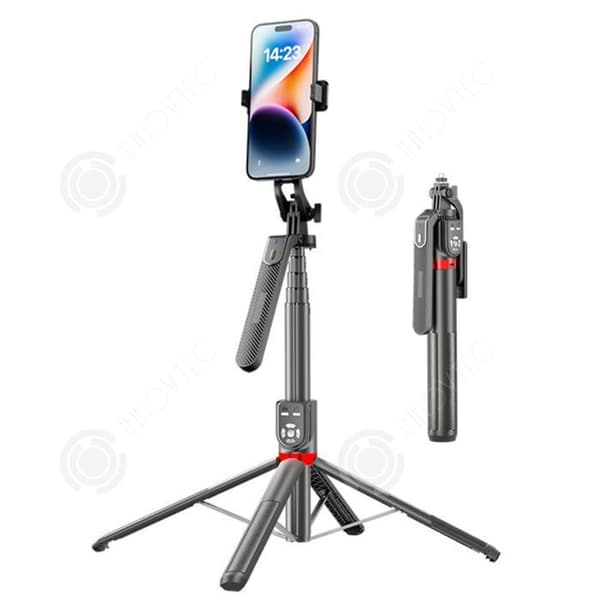 INN Selfie-pinne 220cm selfie-stativ med 2 typer av bluetooth-fjärrkontroll stabiliseringsstöd i legering