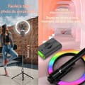Miniatyrbild 4 av 4: INN Selfiestativ 190 cm självstativ RGB-ringljus med 2 fjärrkontroller, utdragbart och hopfällbart