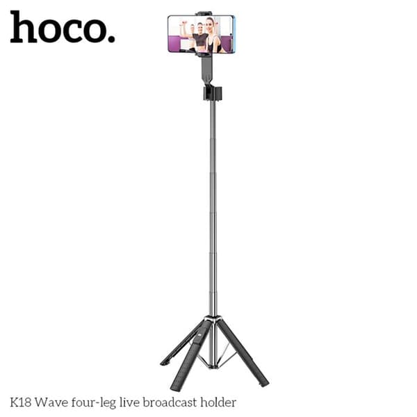 Selfiestick - Hoco - K18 - Svart - Bluetooth 4.0 - Fjärrkontroll inkluderad