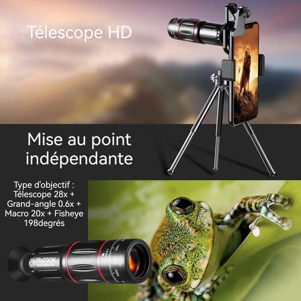 Smartphone teleobjektiv TD® Zoom 8x vidvinkel Allmänt brett belysningsområde