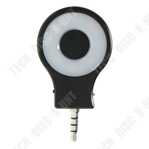 TD® Mini LED Smartphone Blixt Fotografering Framkamera Flera lampor för mobiltelefon Svart fotograferingstillbehör
