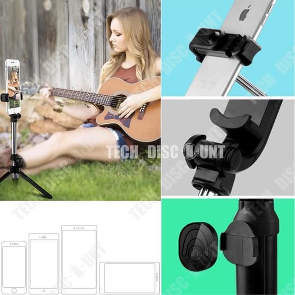 TD® Selfie stick samsung iphone stick stativ stativ mobiltelefon foton utdragbar bluetooth teleskopisk justerbar sticka