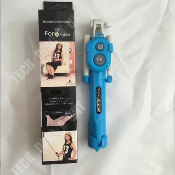 TD® Teleskopstativ Self-stick blå - Bluetooth selfie stick stativ blå - Selfie stick för olika modeller
