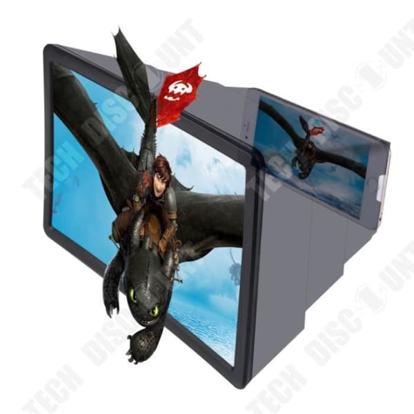 TD® Bärbar 3D Skärmförstoring HD Videoförstärkare Bordsställ - SVART
