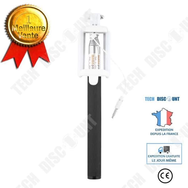 TD® Travel Abborre Kamera Självutlösare Spak Selfie Mobil svart stick design rostfritt stål selfie stick foton