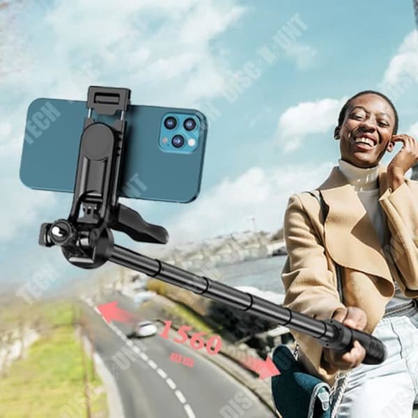 TD® Selfie stick stativ kamerafäste anti-shake utomhus live streaming stöd 360 panorama bluetooth fotografering