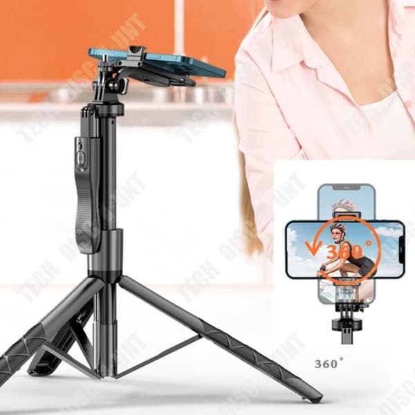 TD® Selfie stick stativ kamerafäste anti-shake utomhus live streaming stöd 360 panorama bluetooth fotografering