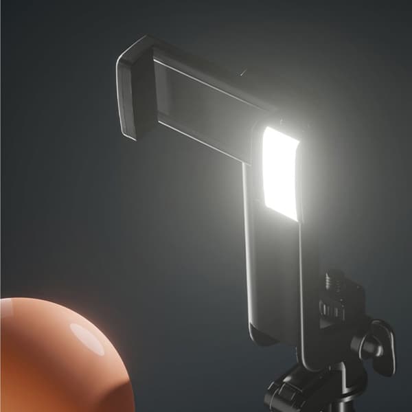 Selfie-stick - Universell - 360° stabilisator - Plastikk ABS - Innebygd LED-lys