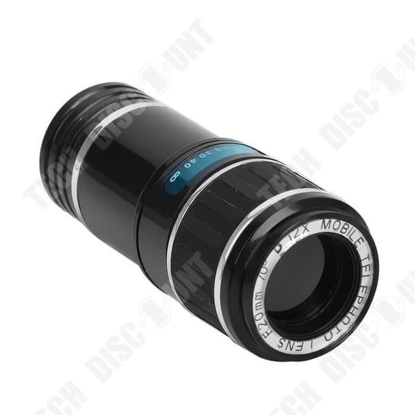 TD® Smartphone Lins 12X Optisk Zoom Teleskop Kamera Lins Clip Mobiltelefon Teleskop Färg Svart Blå