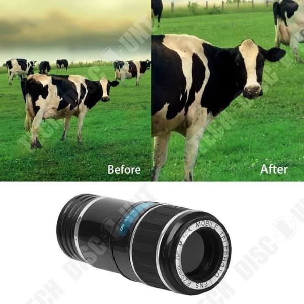 TD® Smartphone Lins 12X Optisk Zoom Teleskop Kamera Lins Clip Mobiltelefon Teleskop Färg Svart Blå