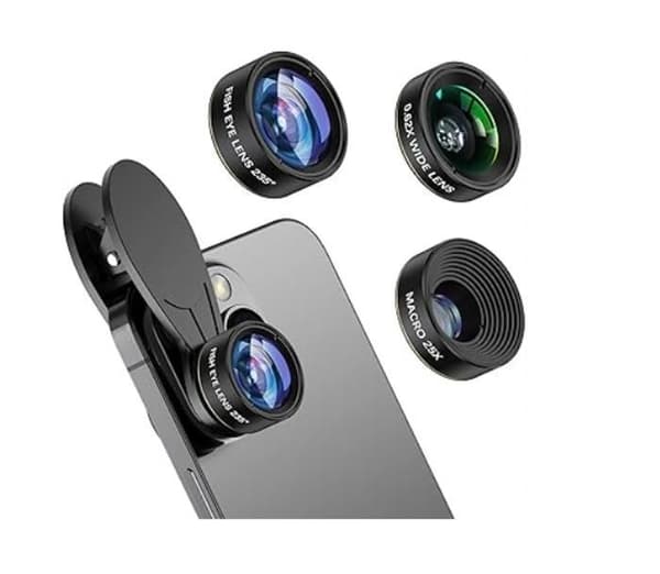 Kit med 3 i 1-optik - Cosulan - Kompatibel med iPhone/Samsung - Vidvinkel 0,62x - Makro 25x - Fisheye 235°