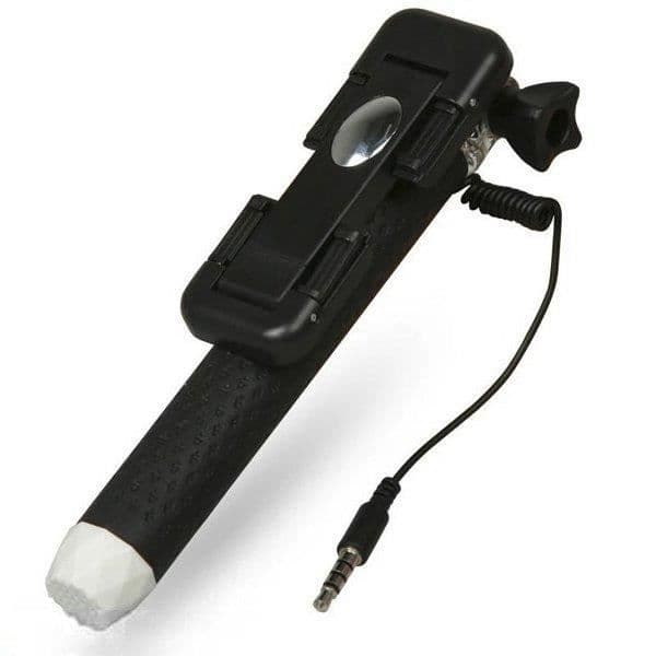 Selfie stick - MUVIT - Svart - Kompatibel med alla smartphones - Lättvikt - 3,5 mm jackanslutning