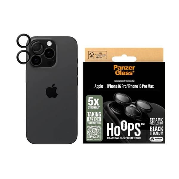 Skydd för iPhone 16 Pro/16 Pro Max fotoobjektiv - Panzer Glass