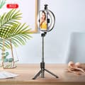 Miniatyrbild 3 av 6: Selfie-lampa teleskopisk med Bluetooth 5.2 stativ lätt kompakt XO svart