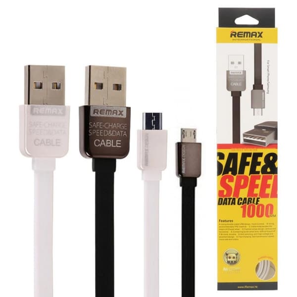 Remax ladekabel 1m USB B Micro : Farge - Hvit