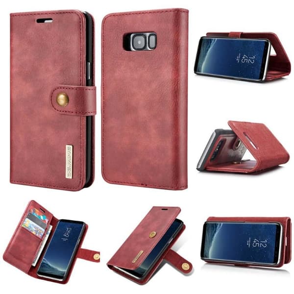 DG-Ming Lommebok 2i1 Samsung Galaxy S8 Plus (SM-G955F) : Farge - RØD