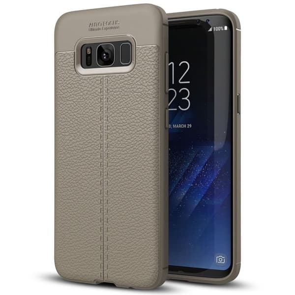 Lærmønstret silikondeksel Samsung Galaxy S8 Plus (SM-G955F) : Farge - Grå