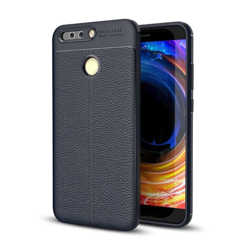 Läder mönstrat TPU skal Huawei Honor 8 Pro (DUK-L09) : Färg - Blå