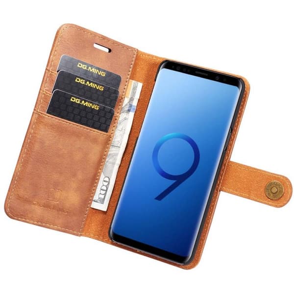 DG-Ming Lommebok 2i1 Samsung Galaxy S9 Plus (SM-G965F) : Farge - brun