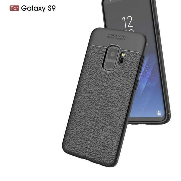 S9 Plus Stöttåligt & Stötdämpande Skal LeatherBack