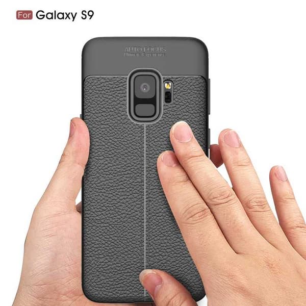 S9 Plus Stöttåligt & Stötdämpande Skal LeatherBack
