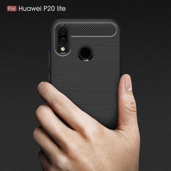 Huawei P20 Lite Stöttåligt Stötdämpande Skal SlimCarbon
