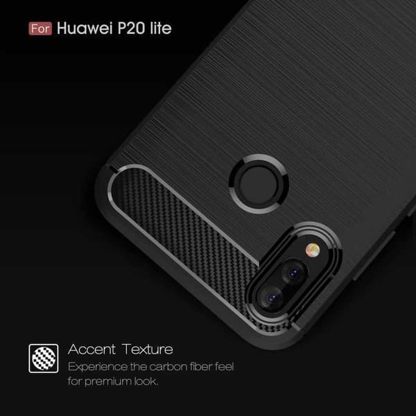 Huawei P20 Lite Stöttåligt Stötdämpande Skal SlimCarbon