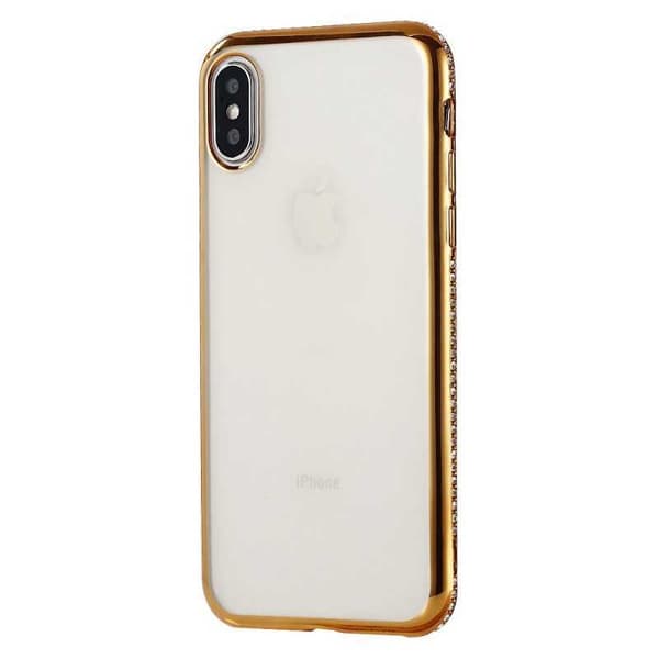 iPhone X eksklusivt støtdempende gummiveske med rhinestones