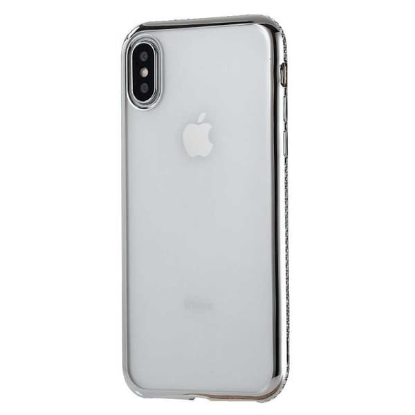 iPhone X eksklusivt støtdempende gummiveske med rhinestones