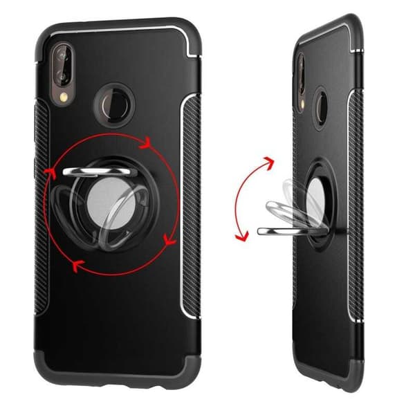 Huawei P20 Lite Praktisk Stöttåligt Skal med Ringhållare V2