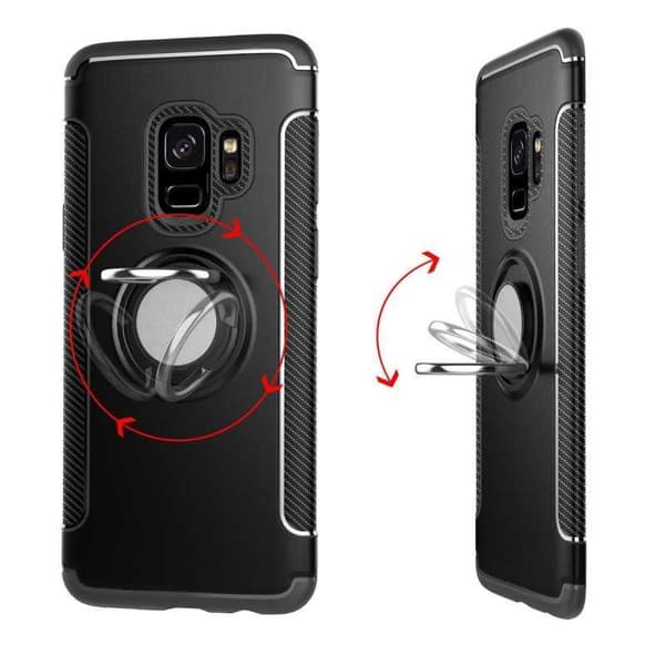 Samsung S9 Praktisk stødsikkert cover med ringholder V2