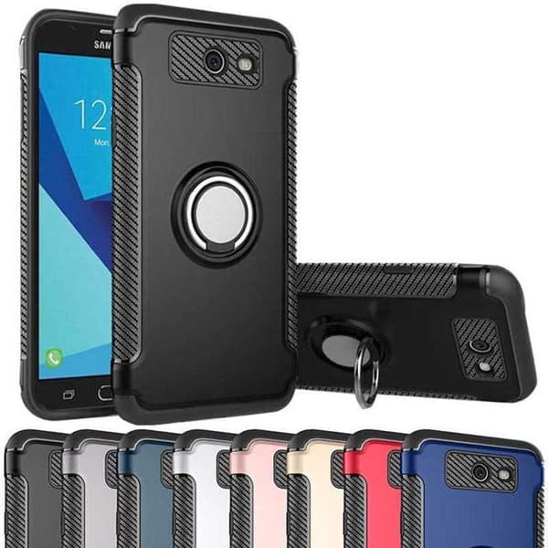 Samsung J5 2017 praktisk stødsikker taske med ringholder V2 Svart