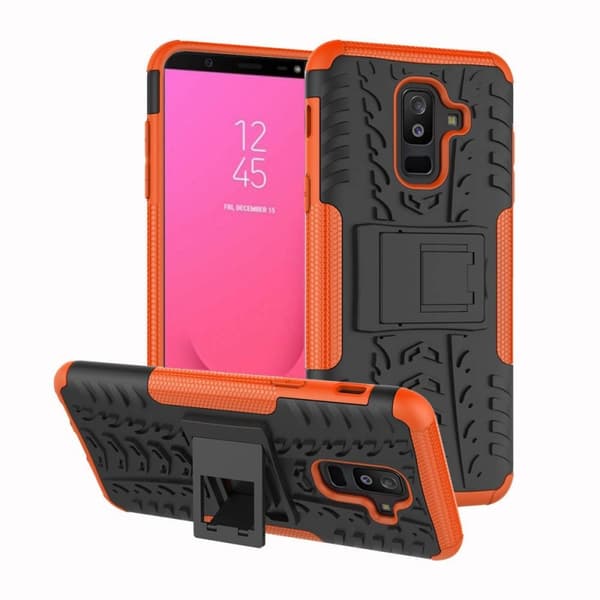 Stöttåligt skal med ställ Samsung Galaxy J8 2018 (SM-J800F) : Färg - Orange