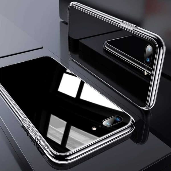 iPhone 7 Stötdämpande Skal 9H Härdat Glas Baksida Glassback