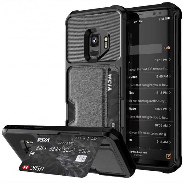Samsung S9 Stöttåligt Skal med Kortfack Solid V2