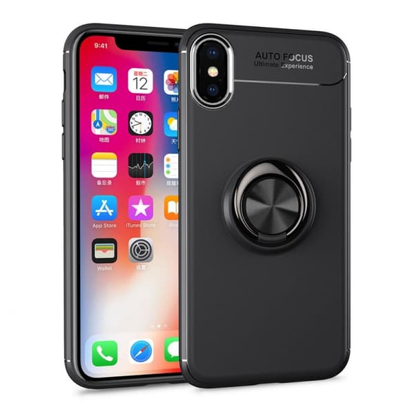 Slim Ring cover Apple iPhone XS Max (6,5 ") : farve - sort