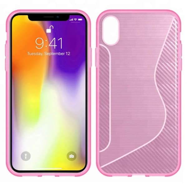 S-Line Silicone Cover til Apple iPhone XS Max (6,5 ") : farve - lyserød