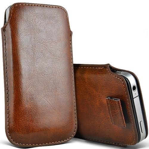 Pull tab / Läderficka - Passar iPhone 5/5S/5C/SE