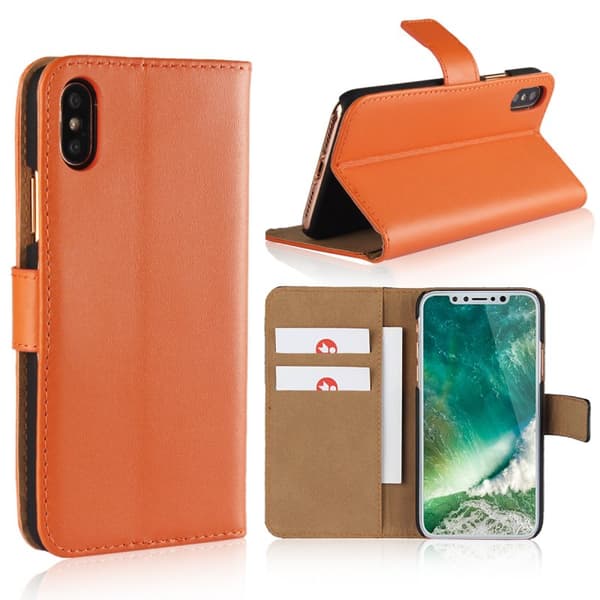 SKALO iPhone XS Max Flip Cover m. Pung i Ægte Læder