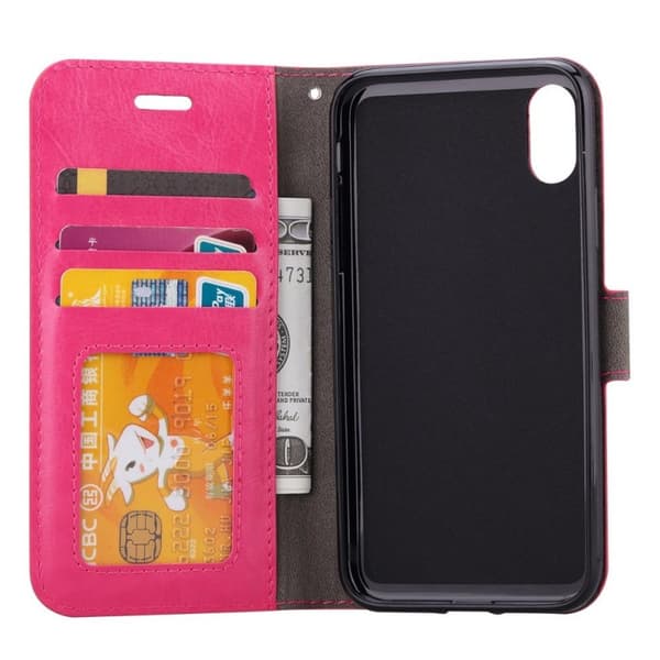 Lommebokdeksel 3-kort Apple iPhone XS Max (6.5") : Farge - Rosa