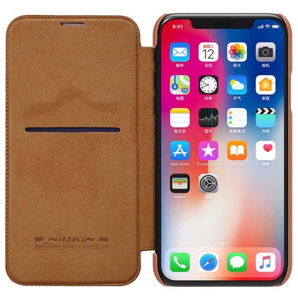Nillkin Qin FlipCover Apple iPhone XS Max (6.5 ") : väri - ruskea