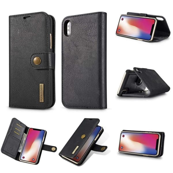 DG-Ming Lommebok 2i1 Apple iPhone XS Max (6.5") : Farge - Svart