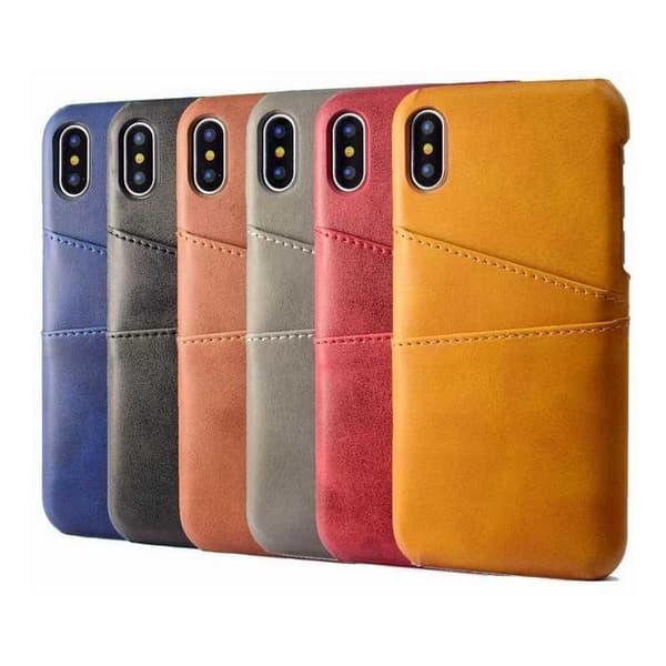 iPhone X stødabsorberende kortholder Retro V2 Svart