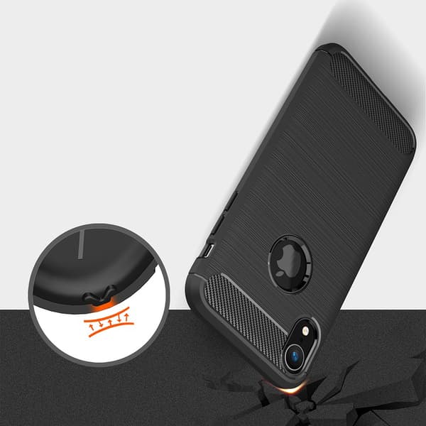 SKALO iPhone XR Armor Carbon Stöttåligt TPU-skal