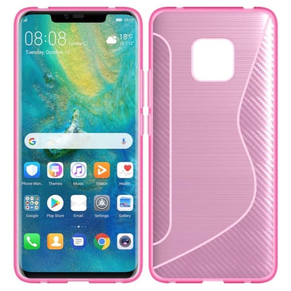 S-Line Silicone Cover til Huawei Mate 20 Pro (LYA-L29) : farve - lyserød