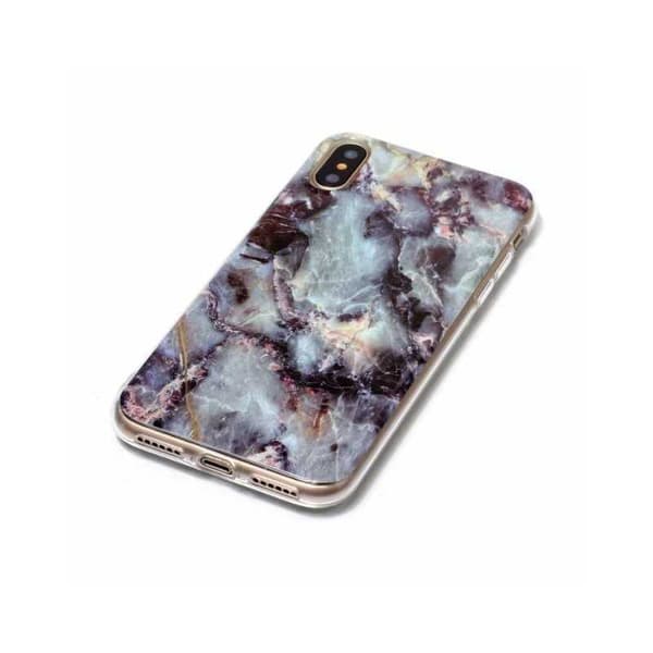 iPhone X / XS Stötdämpande Marmorskal Glossy