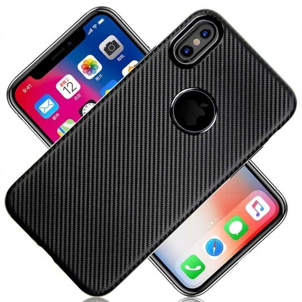 iPhone X Iskunkestävä suojus FullCarbon V2 Svart